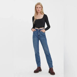 VERO MODA Vega Handkerchief Corset Top, Black, XL, NWT